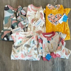 NWT Carter’s baby sleeper bundle all 9M with exception of far left which is 12M